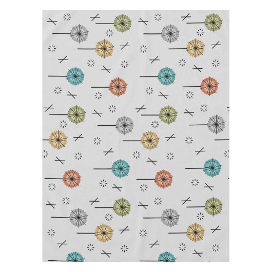 レトロ原子数々の花色 テーブルクロス (正面)