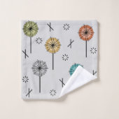 レトロ原子数々の花色 バスタオルセット (ウォッシュタオル)