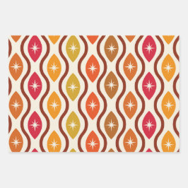 レトロ原子星ミッドセンチュリーオギー模様 ラッピングペーパーシート