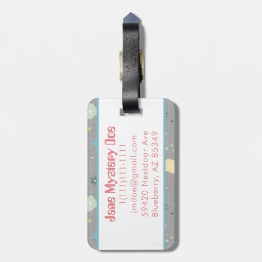 レトロ原子星 ラゲッジタグ (裏面縦)