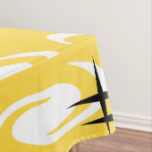レトロ原子時代の渦巻き星模様の黄色 テーブルクロス (インサイチュ)