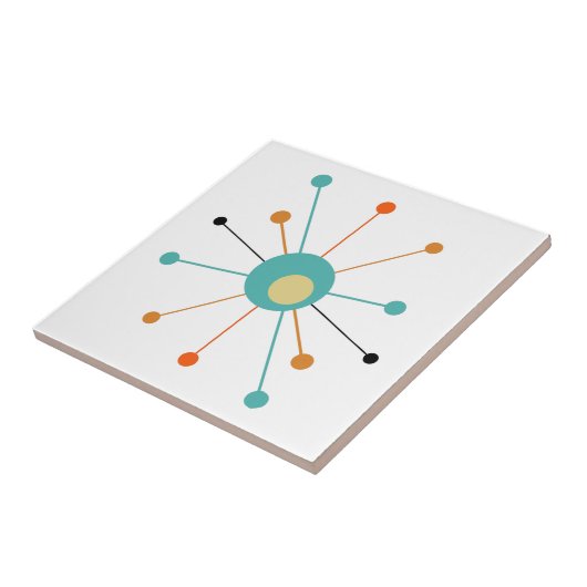 レトロ原子時代スターバストミッドセンチュリーモダン タイル (側面)