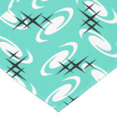 レトロ原子時代スワーズスターパターンターコイズ ショートテーブルランナー (コーナー)