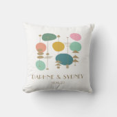 レトロ原子時代ミッドセンチュリーモダンカスタムウェディング クッション (正面)