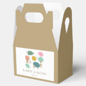 レトロ原子時代ミッドセンチュリーモダンカスタムウェディング フェイバーボックス (オープン)