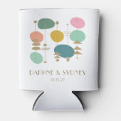 レトロ原子時代ミッドセンチュリーモダンカスタムウェディング 缶クーラー (正面)