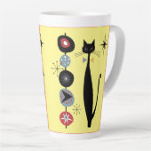 レトロ原子時代ミッドセンチュリーモダンキャッカッコいいトカブ カフェラテマグ (右アングル)