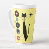 レトロ原子時代ミッドセンチュリーモダンキャッカッコいいトカブ カフェラテマグ (左アングル)