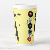 レトロ原子時代ミッドセンチュリーモダンキャッカッコいいトカブ カフェラテマグ (正面)