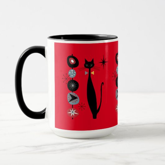 レトロ原子時代ミッドセンチュリーモダンキャッカッコいいトカブ マグカップ (左)