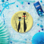 レトロ原子時代ミッドセンチュリーモダンキャッカッコいいトペア ペーパープレート (パーティー)