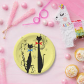 レトロ原子時代ミッドセンチュリーモダンキャッカッコいいトペア ペーパープレート (パーティー)