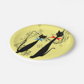 レトロ原子時代ミッドセンチュリーモダンキャッカッコいいトペア ペーパープレート (アングル)