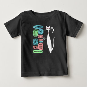 レトロ原子時代ミッドセンチュリーモダンキャッカッコいいト ベビーTシャツ