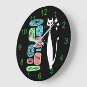 レトロ原子時代ミッドセンチュリーモダンキャッカッコいいト ラージ壁時計 (傾斜)