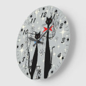 レトロ原子時代ミッドセンチュリーモダンキャッカッコいいト ラージ壁時計 (傾斜)