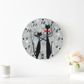 レトロ原子時代ミッドセンチュリーモダンキャッカッコいいト ラージ壁時計 (ホーム)