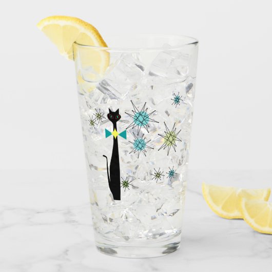 レトロ原子時代ミッドセンチュリーモダンキャックールトスター タンブラーグラス (アイス正面)