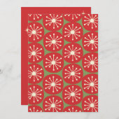 レトロ原子時代ミッドセンチュリーモダンクリスマスパーティー 招待状 (正面/裏面)