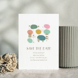 レトロ原子時代ミッドセンチュリーモダンシック結婚ズ セーブザデート