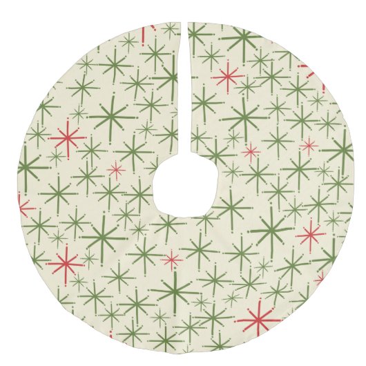 レトロ原子時代ミッドセンチュリーモダンスターバスト フェイクリネンツリースカート (正面)