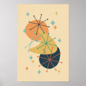 レトロ原子時代ミッドセンチュリーモダン抽象芸術 ポスター (正面)