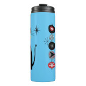 レトロ原子時代ミッドセンチュリーモダンMCMカッコいい猫 タンブラー (正面)