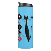 レトロ原子時代ミッドセンチュリーモダンMCMカッコいい猫 タンブラー (回転右)