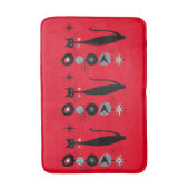 レトロ原子時代ミッドセンチュリーモダンMCMカッコいい猫 バスマット (正面縦)