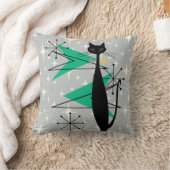 レトロ原子時代ミッドセンチュリーモダンMCMカッコいい Cat 3 クッション (ブランケット)