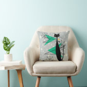 レトロ原子時代ミッドセンチュリーモダンMCMカッコいい Cat 3 クッション (椅子)