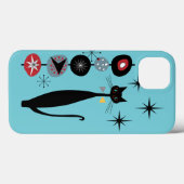 レトロ原子時代ミッドセンチュリーモダンMCMカッコいい Cat B Case-Mate iPhoneケース (裏面 (横))