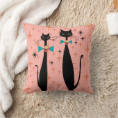 レトロ原子時代ミッドセンチュリーモダンMCMクール猫 クッション (ブランケット)