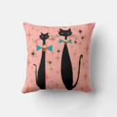 レトロ原子時代ミッドセンチュリーモダンMCMクール猫 クッション (裏面)