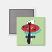 レトロ原子時代ミッドセンチュリーモダンMCMクール Cat S マグネット (正面/裏面)