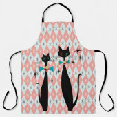 レトロ原子時代モダン半カッコいい世紀の猫 エプロン (正面)
