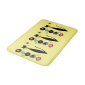 レトロ原子時代中世モダンMCMカッコいい猫  バスマット (アングル)