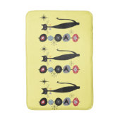 レトロ原子時代中世モダンMCMカッコいい猫  バスマット (正面縦)