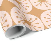 レトロ原子点ミッドセンチュリー50sモダンピンクオークル ラッピングペーパー (ロールコーナー)