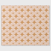 レトロ原子点ミッドセンチュリー50sモダンピンクオークル ラッピングペーパー (フラット)