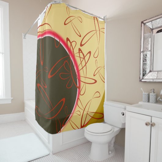 レトロ原子爆発：世紀半モダンば シャワーカーテン (インサイチュ)
