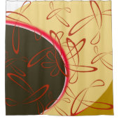 レトロ原子爆発：世紀半モダンば シャワーカーテン (正面)