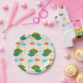 レトロ原子移動パターン紙プレート ペーパープレート (パーティー)