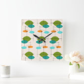 レトロ原子移動パターン角壁時計 スクエア壁時計 (ホーム)