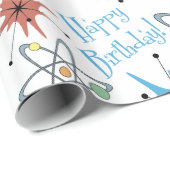 レトロ原子誕生日 ラッピングペーパー (ロールコーナー)