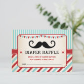 レトロ口ひげリトル紳士ベビーおむつラッフル エンクロージャーカード (スタンド正面)