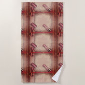 レトロ口紅 ビーチタオル (正面)