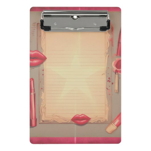 レトロ口紅 ミニクリップボード (正面)