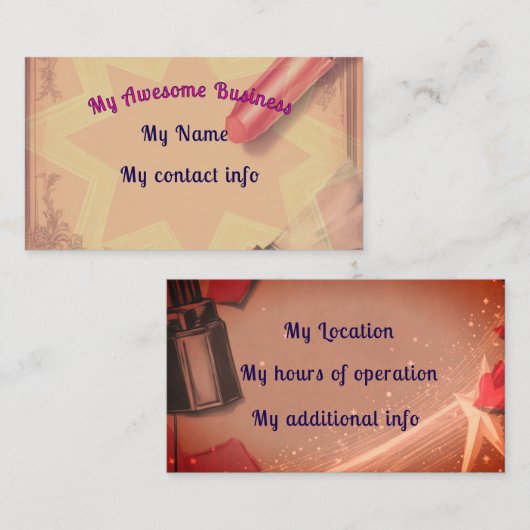 レトロ口紅 名刺 (正面/裏面)