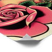 レトロ古い学校のタトゥーピンアップ ポスター (角)